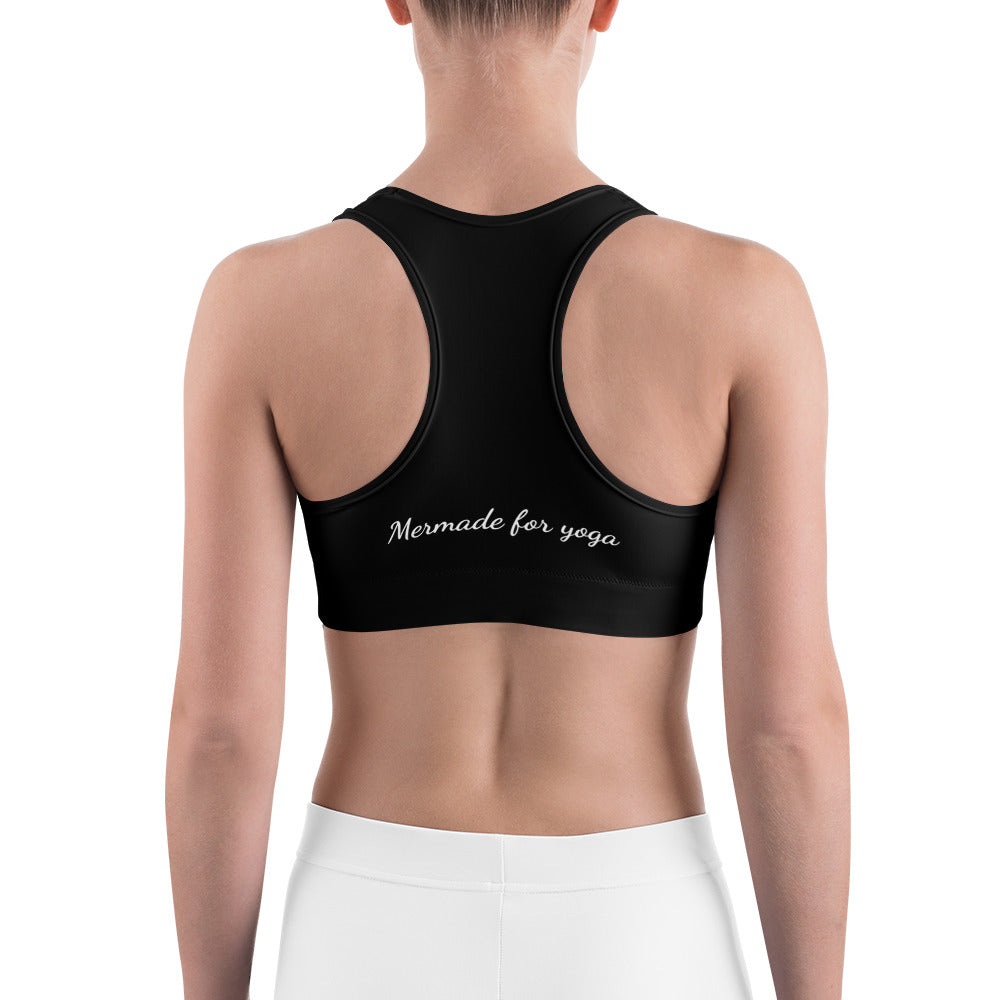 Black & White Mermaid Sports Bra