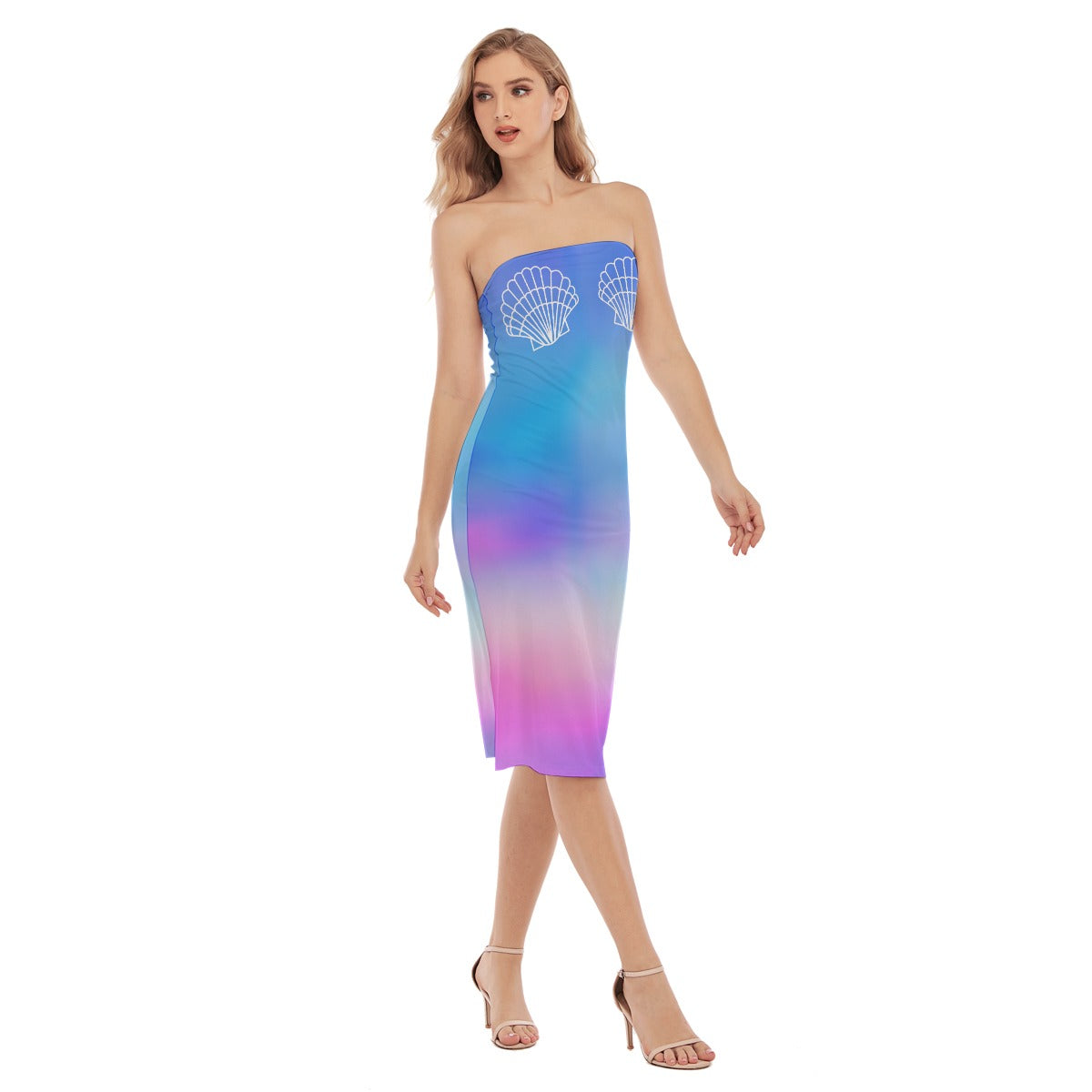 BridesMermaid Ombre Beach Dress - Purple Sunset