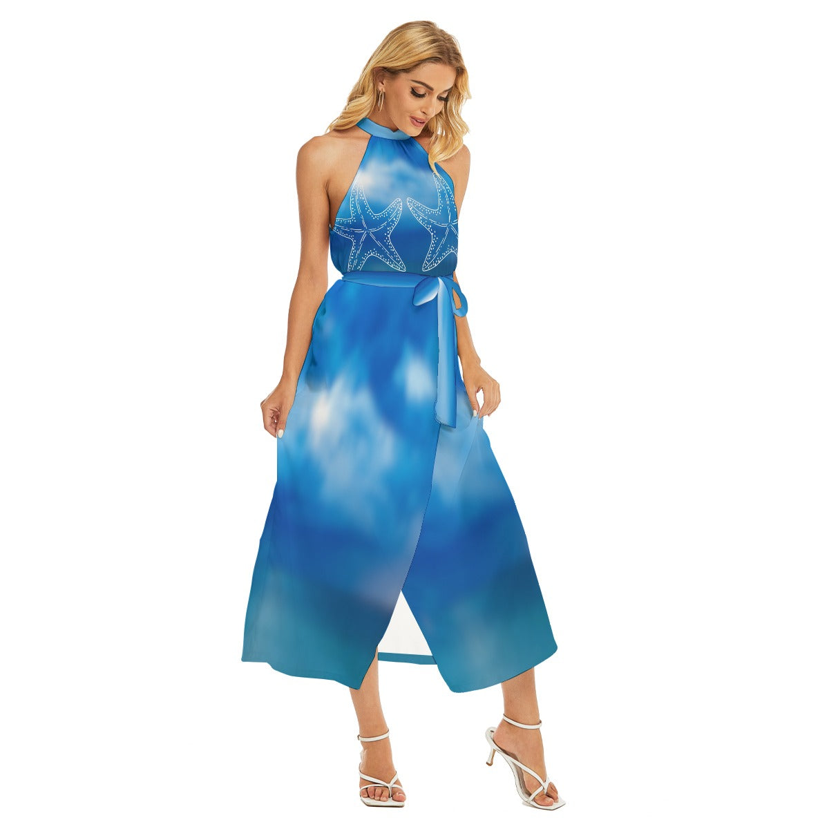 BridesMermaid Ombre Beach Dress - Blue Sky