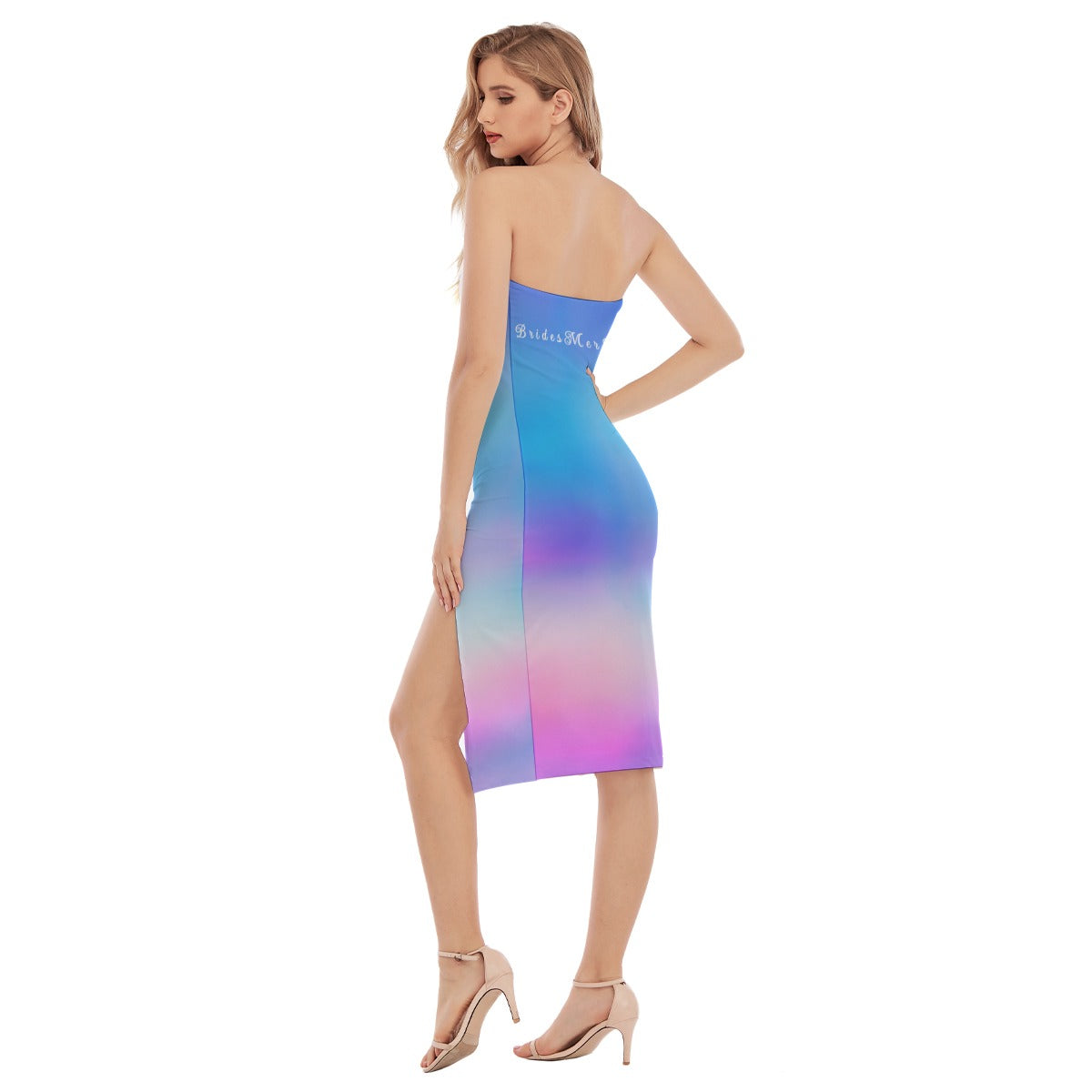 BridesMermaid Ombre Beach Dress - Purple Sunset