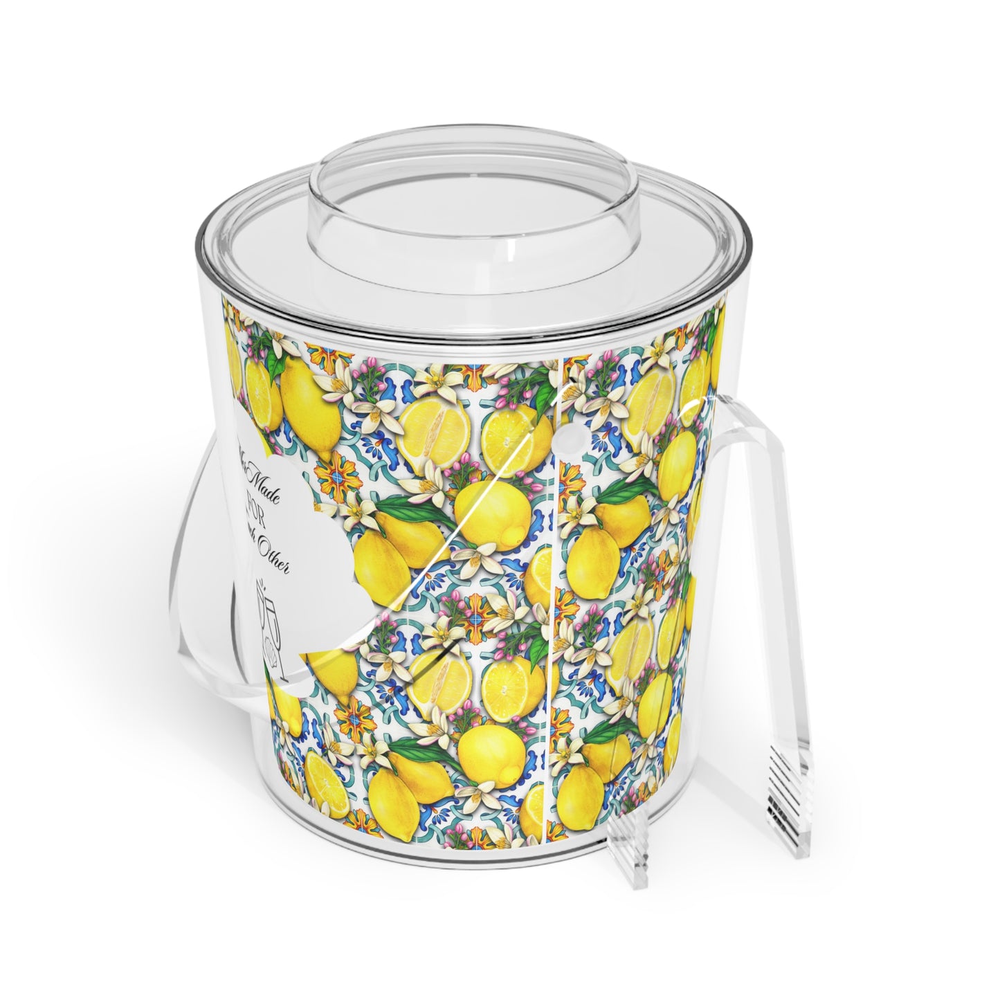 "MerMade For Each Other" Ice Bucket with Tongs (Limoncello)