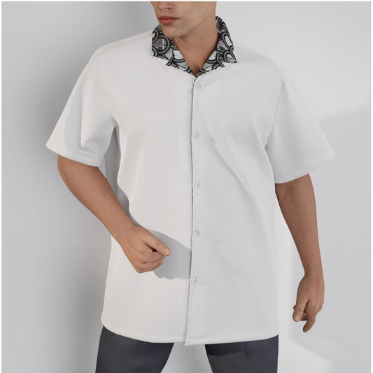 Brooklynite Trim Men's Hawaiian Shirt (White)